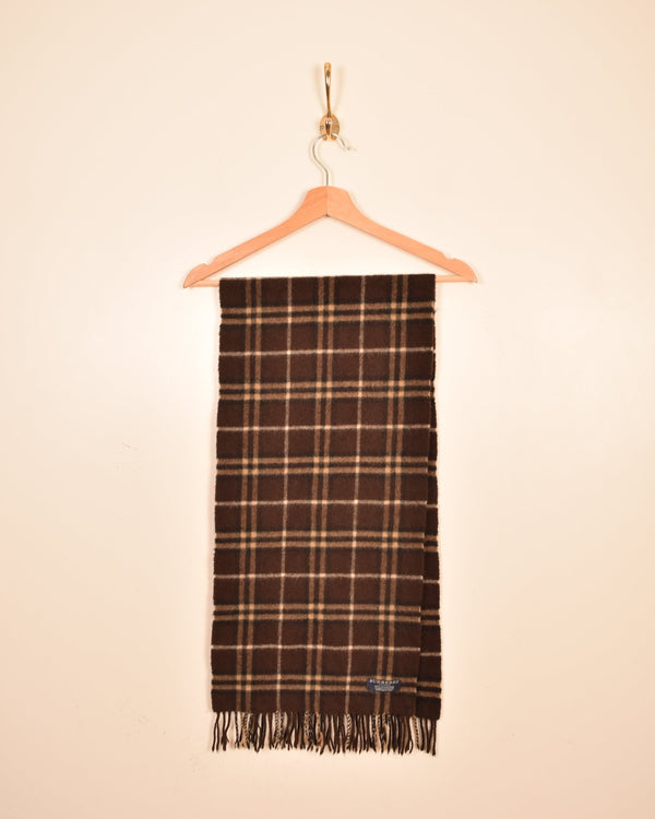 Burberry Brown Nova Check Cashmere Scarf