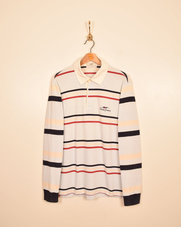 Thomas Burberry Vintage Long Sleeve Polo Shirt (M)